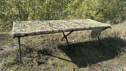Посилена розкладачка НАТО: сталевий каркас, до 250 кг, кольори Олива, Піксель, Мультикам — Aforce