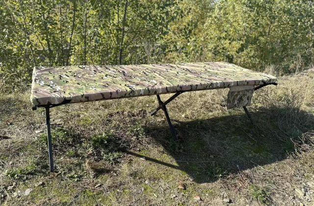 Посилена розкладачка НАТО: сталевий каркас, до 250 кг, кольори Олива, Піксель, Мультикам — Aforce