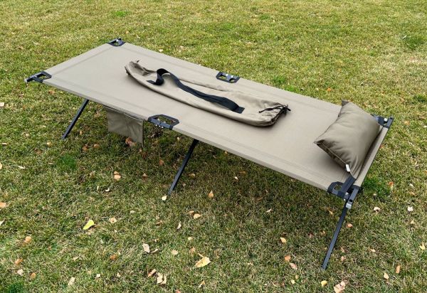 Розкладачка НАТО 196x67 та подушка армійська, з кишенею військова, Стандарт, олива