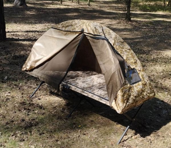 Розкладачка XL 206х72 см зразок НАТО + Намет-дощовик з антимоскітною сіткою
