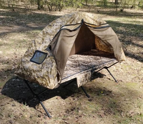 Розкладачка XL 206х72 см зразок НАТО + Намет-дощовик з антимоскітною сіткою
